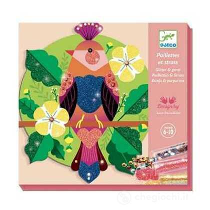Kit creativo Glitter & strass - Uccelli del Paradiso