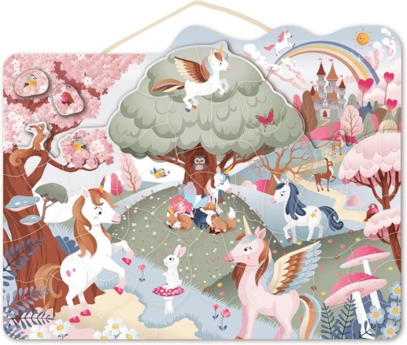 Puzzle magnetico in legno 48 pezzi - Unicorni