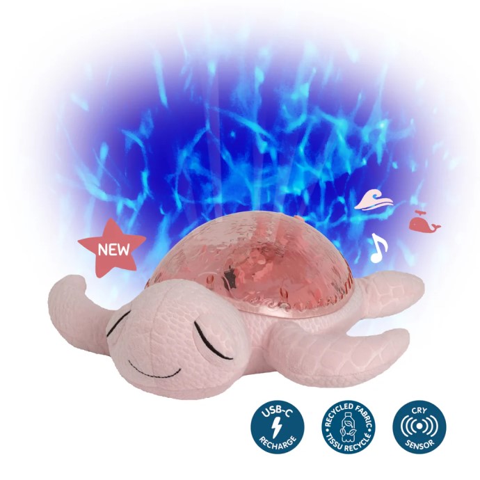 Peluche luce notturna - Tartaruga rosa ricaricabile - Effetto acqua