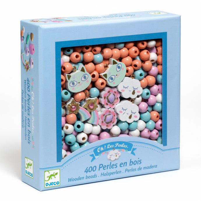 Wooden beads, Rainbow