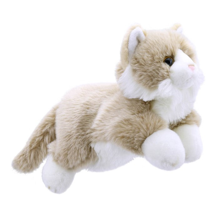 Gatto bianco e beige - Marionetta manica lunga