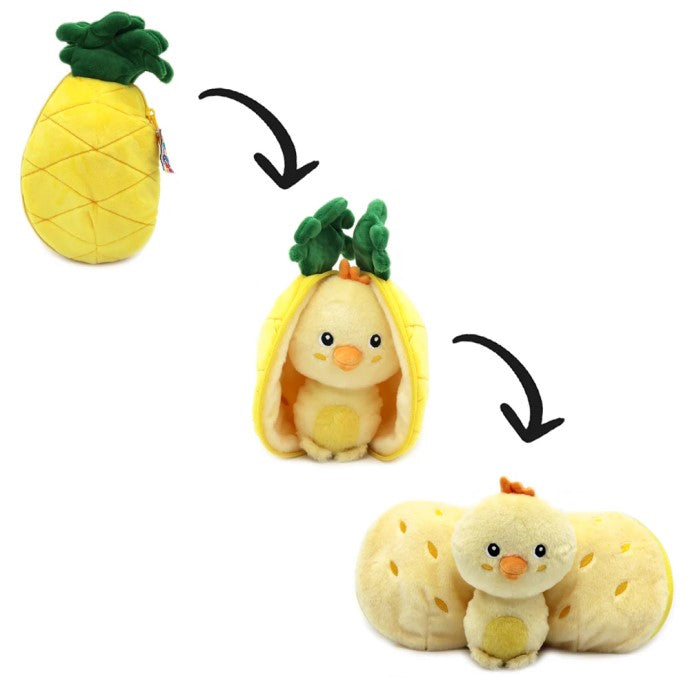 Serie Veggie - Peluche Nugget il pulcino / Ananas 2 in 1