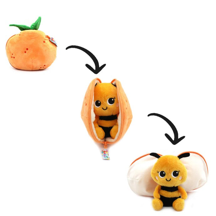 Serie Veggie - Peluche Buzeet l'ape / Mandarino 2 in 1
