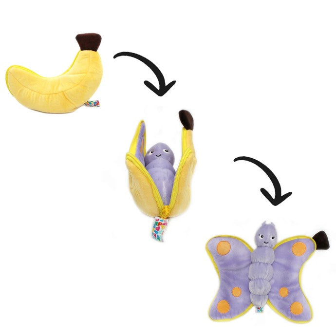 Serie Veggie - Peluche Poppet la farfalla / Banana 2 in 1