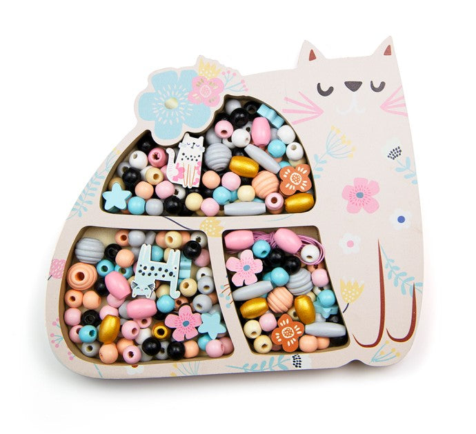 Kit perline di legno - Gatto