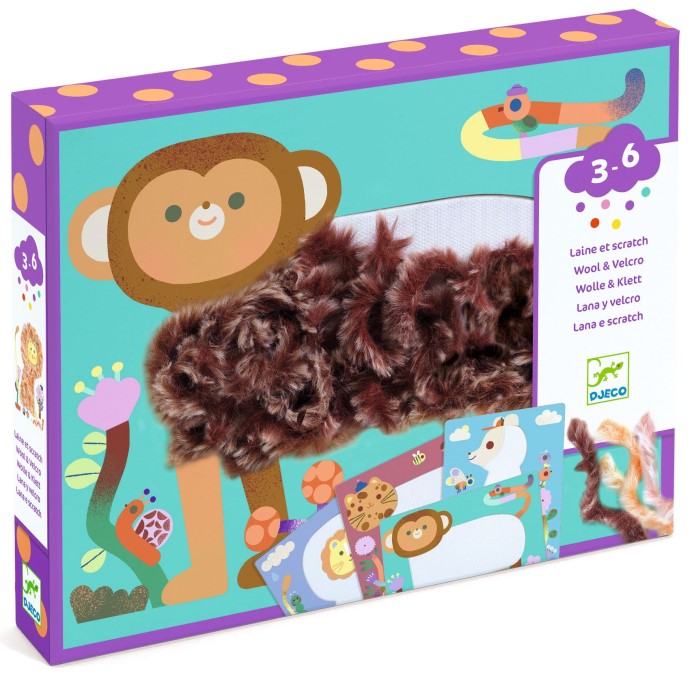 Kit creativo Djeco - Lana e Velcro - A tutto pelo!