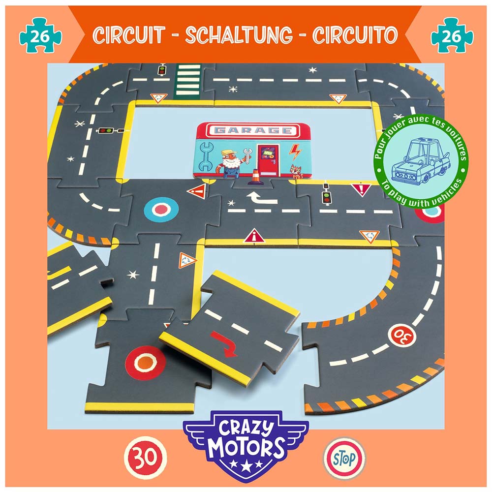 Puzzle gigante Djeco - City circuit- 26 pcs
