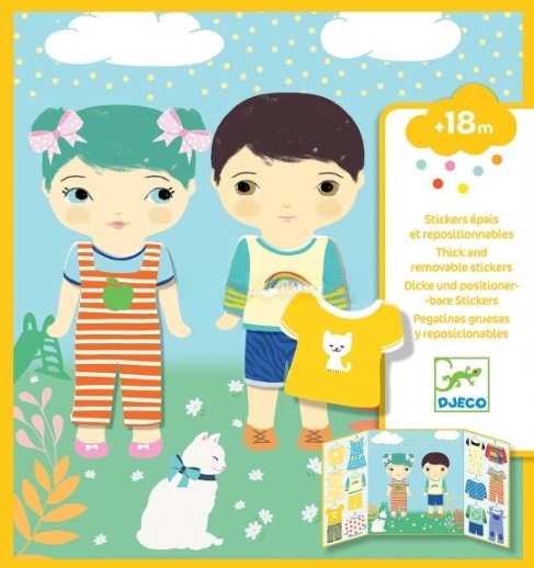 Scenario e adesivi removibili Djeco - Gli indumenti - dai 18 mesi