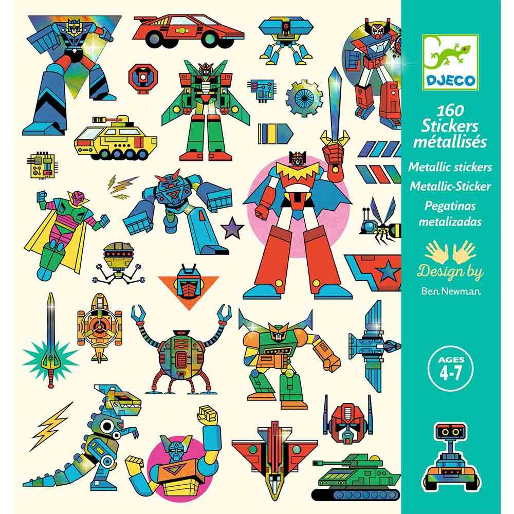 Stickers Metallici Djeco - Robots