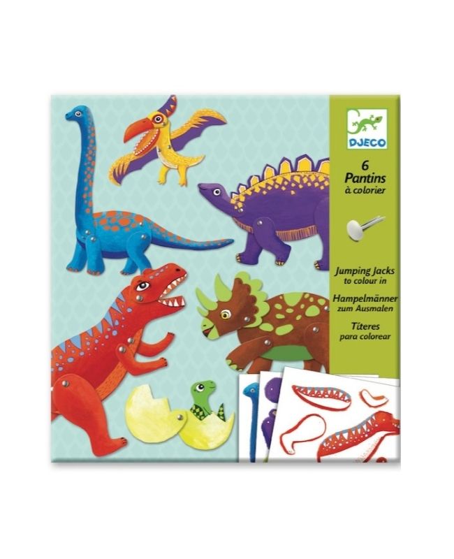 6 Pupazzi da colorare Djeco - Dinosauri