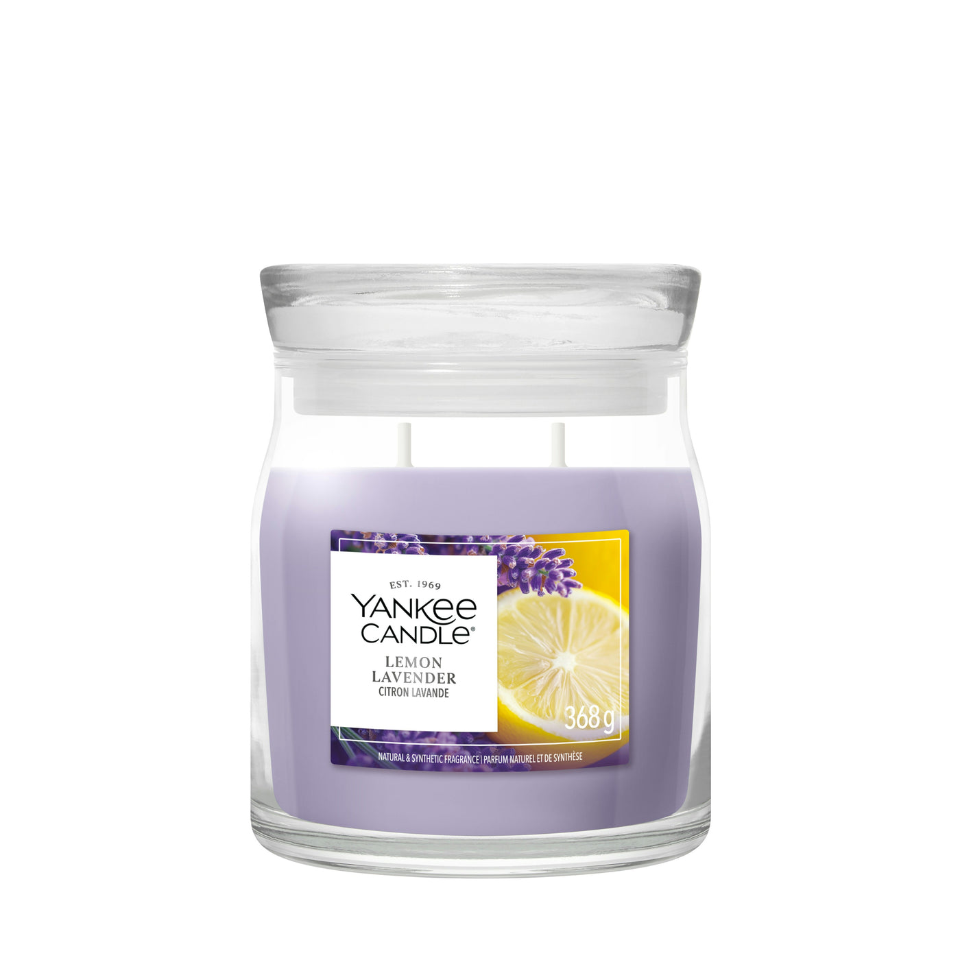 YANKEE CANDLE SIGNATURE MEDIUM JAR LEMON LAVENDER