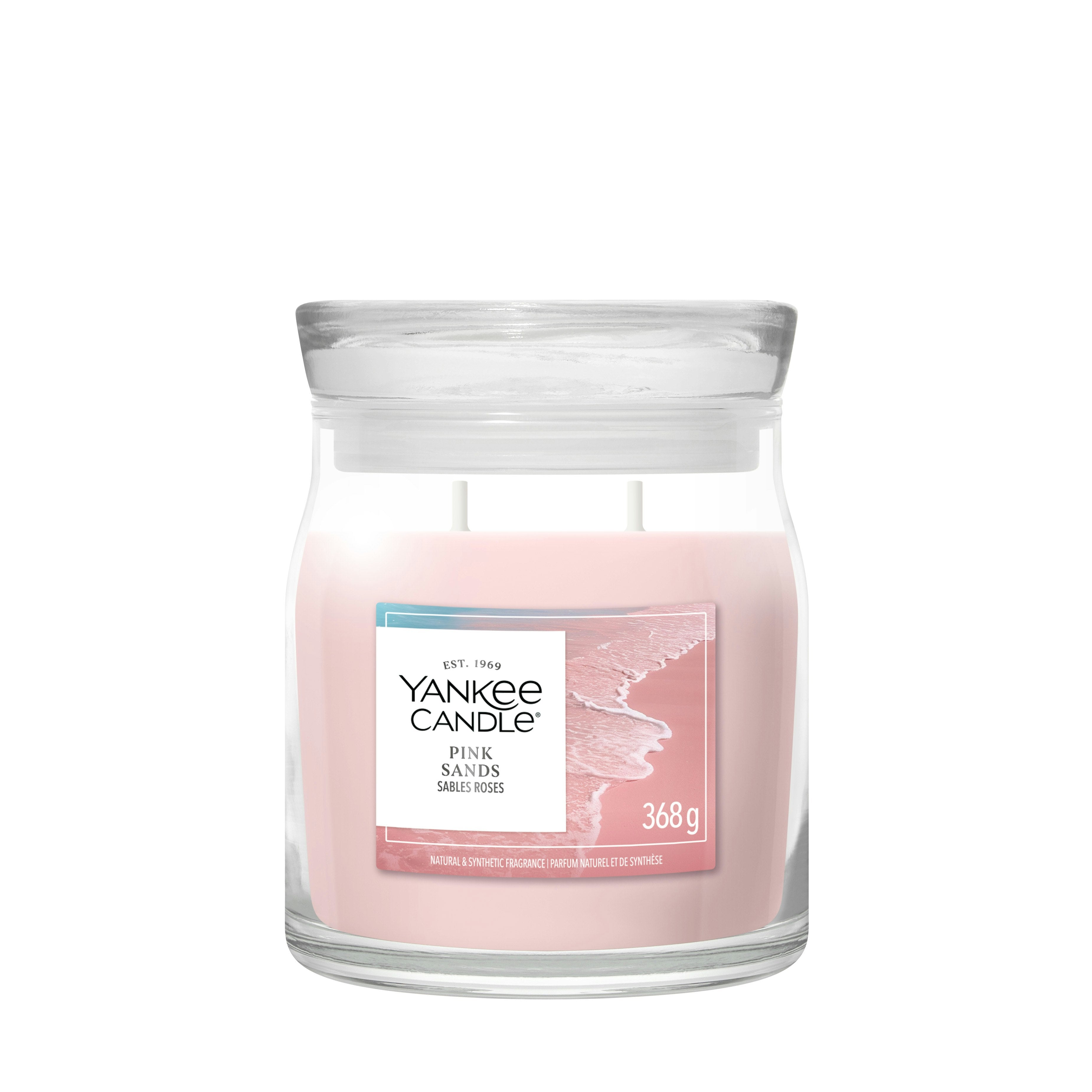 YANKEE CANDLE SIGNATURE MEDIUM JAR PINK SANDS