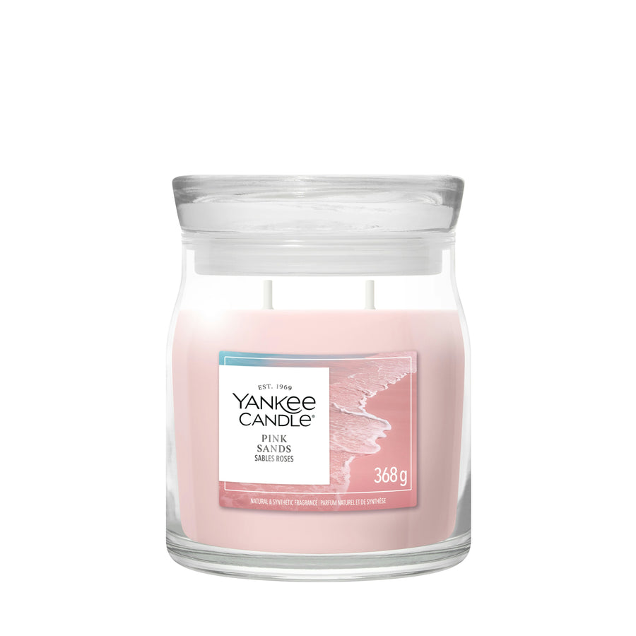 YANKEE CANDLE SIGNATURE MEDIUM JAR PINK SANDS