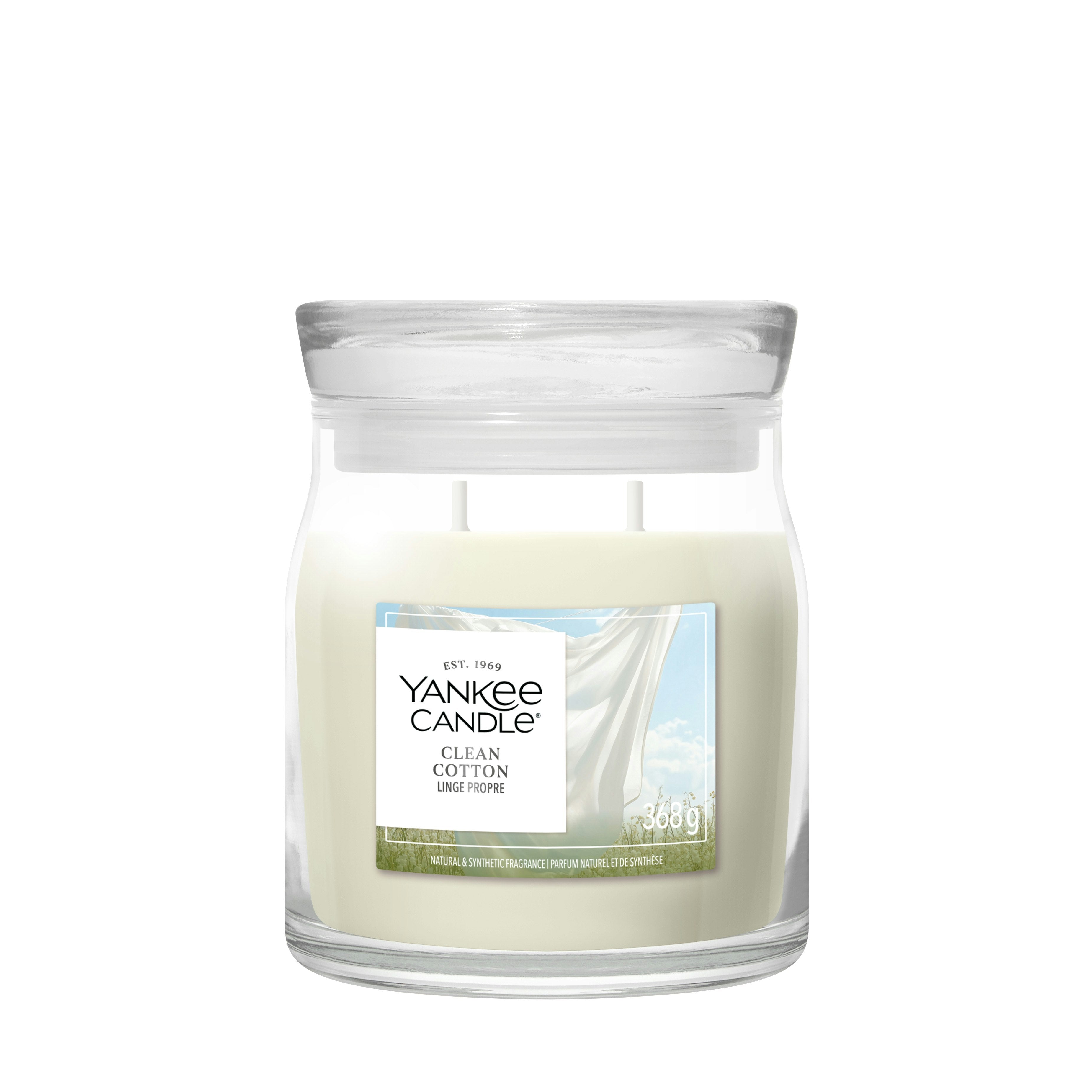 YANKEE CANDLE SIGNATURE MEDIUM JAR CLEAN COTTON
