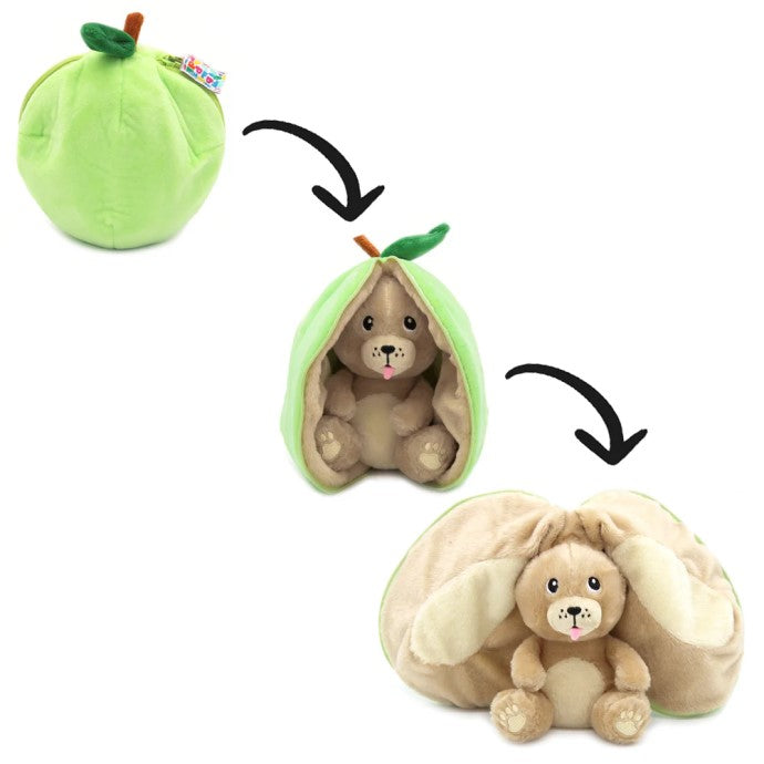 Serie Veggie - Peluche Crocket il cane / Mela 2 in 1