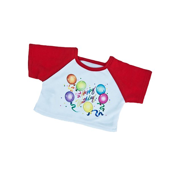 T-shirt maglietta rossa Happy Birthday 16"- Teddy Mountain