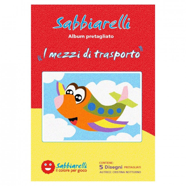 SABBIARELLI ALBUM  - I MEZZI DI TRASPORTO - 5 DISEGNI 15X20
