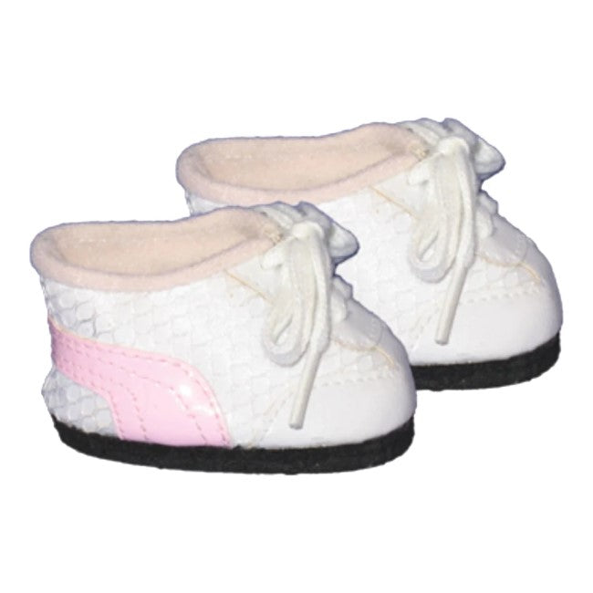 WHITE/PINK TENNIS SHOES 8"