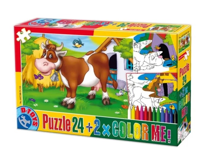 Puzzle 24 pezzi + colori - Animali