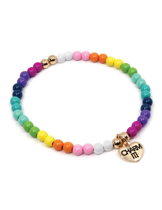 Charm It: Braccialetto elasticizzato arcobaleno