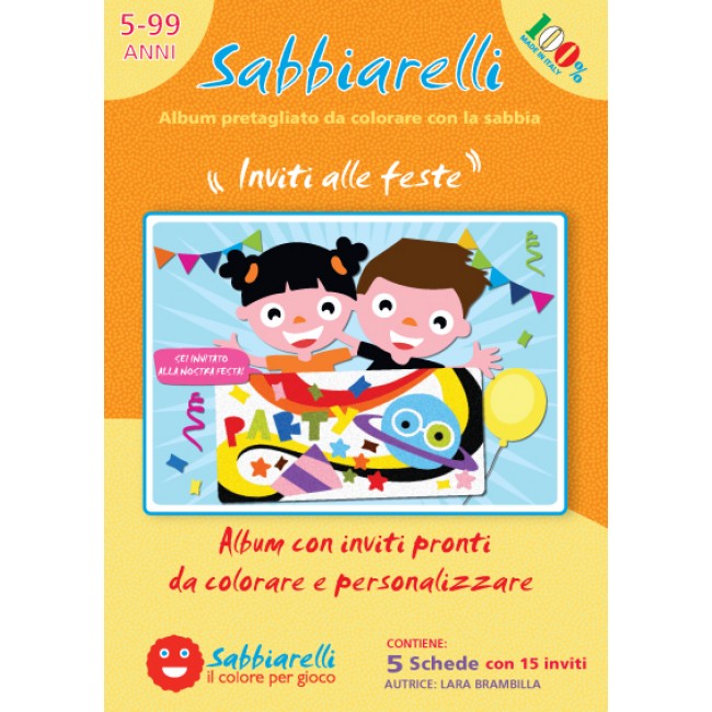 SABBIARELLI ALBUM - INVITI ALLE FESTE - 5 SCHEDE (15X20CM)