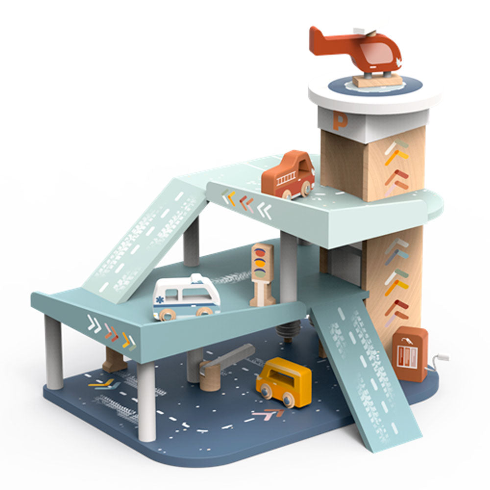 Speedy Monkey - Garage con 4 Veicoli