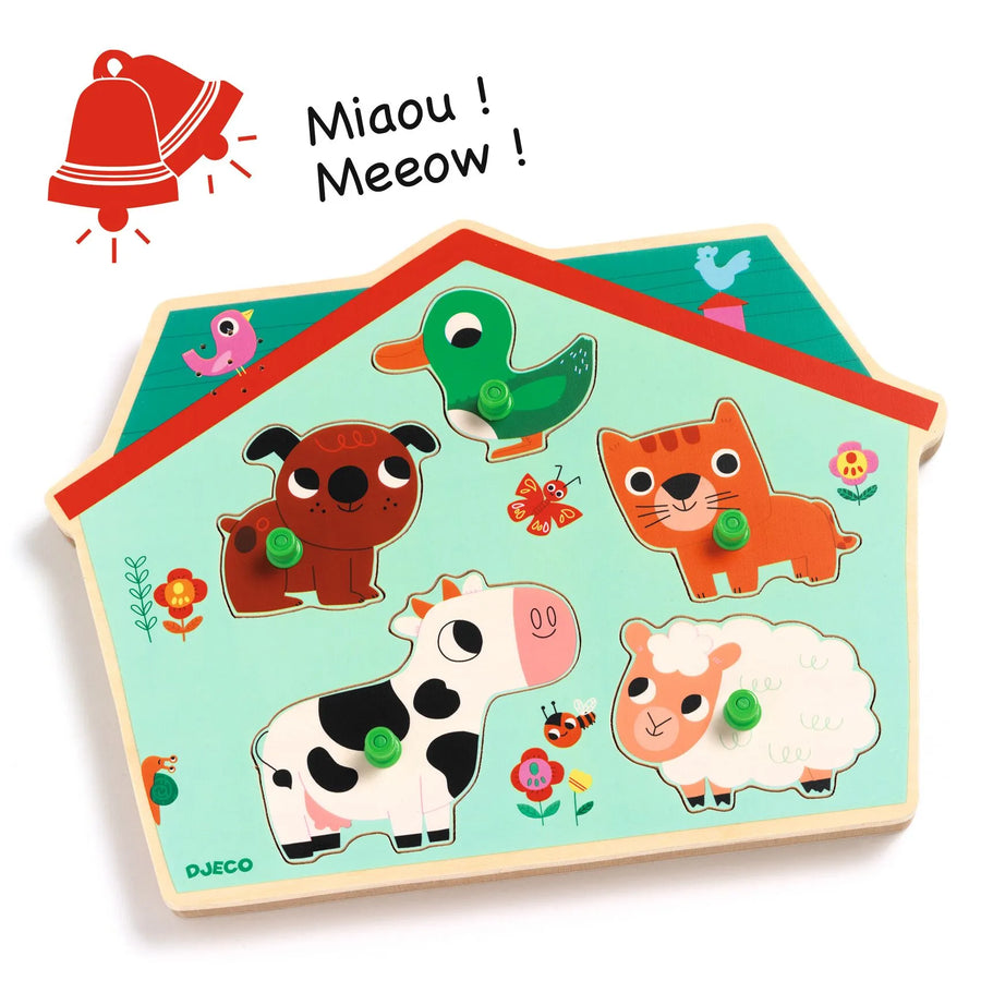 Puzzle sonoro Djeco - Animali domestici
