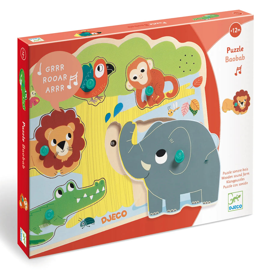 Puzzle sonoro Djeco - Animali della giungla
