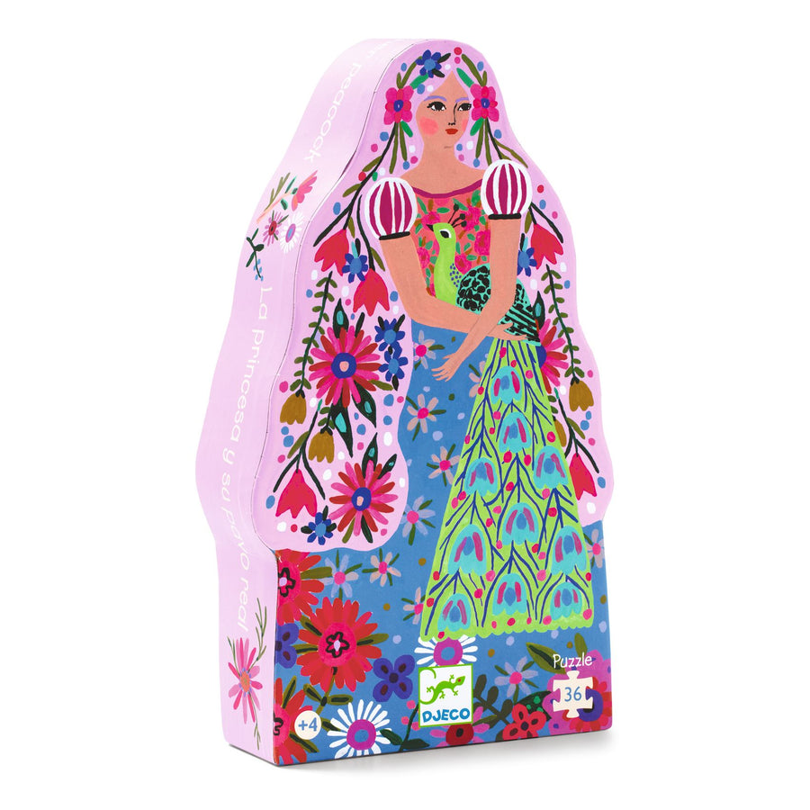 Silhouette Puzzle Djeco - La principessa e il pavone 36 pezzi