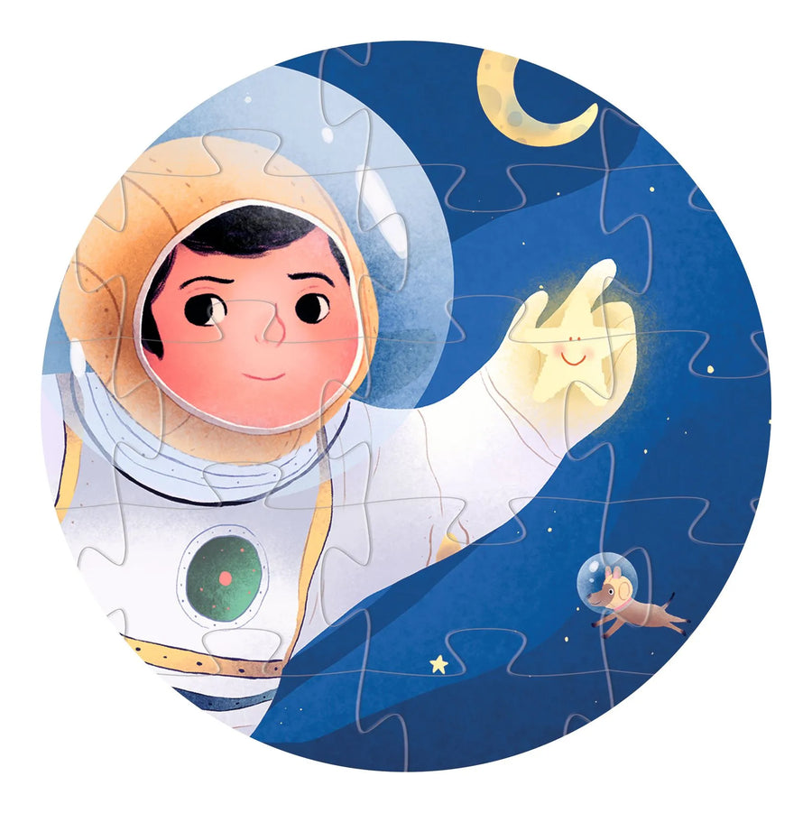 Silhouette Puzzle Djeco - Un astronauta sulla Luna 36 pezzi