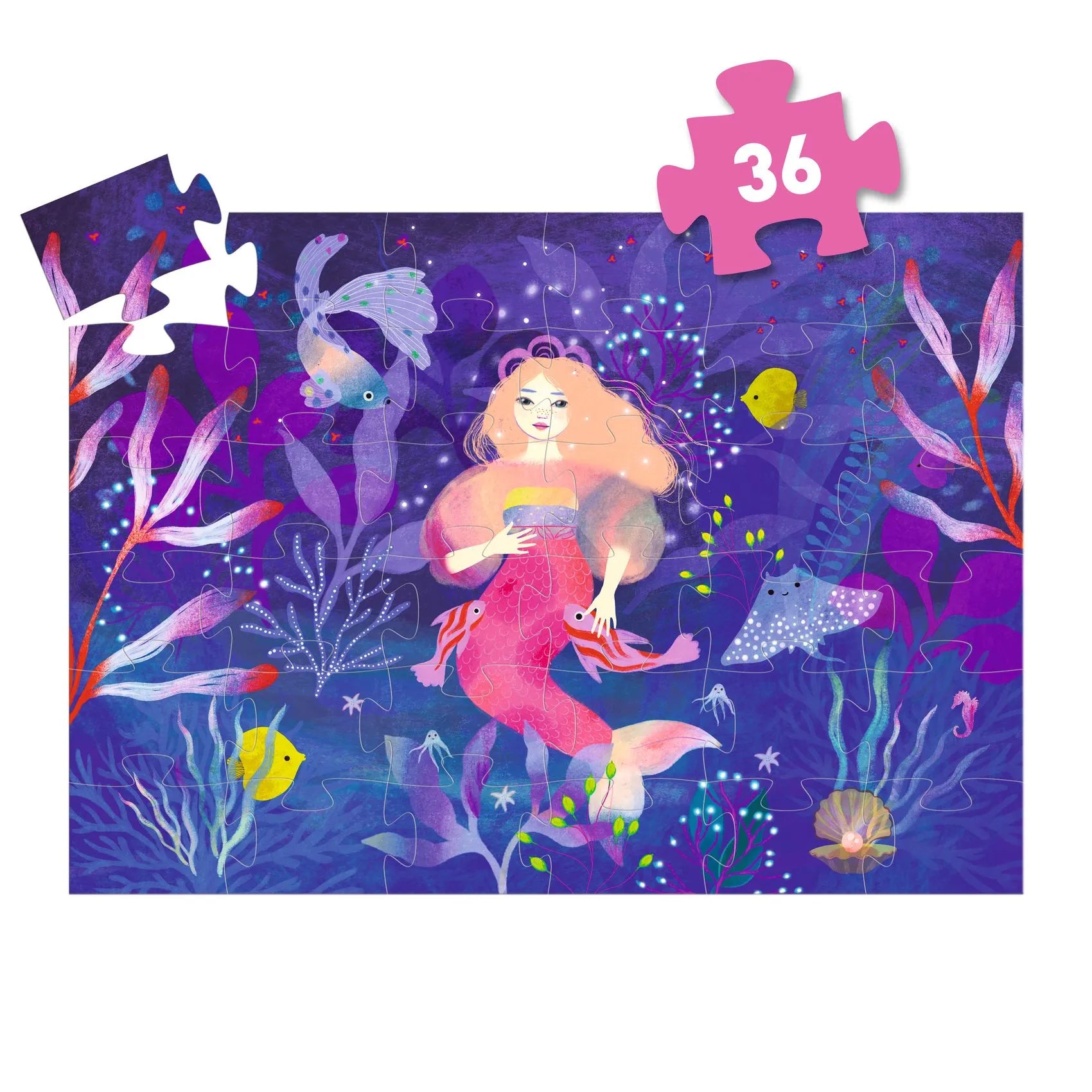 Silhouette Puzzle Djeco - Ella la sirena