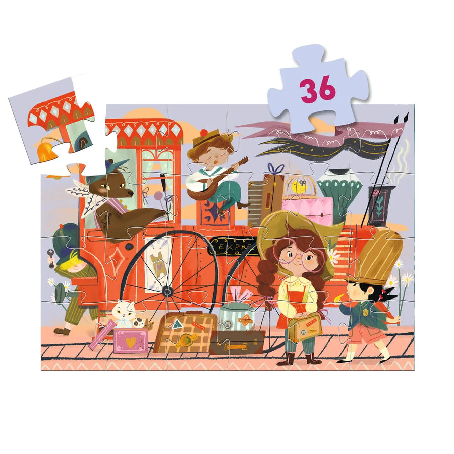 Silhouette Puzzle Djeco - Il viaggio di Mia