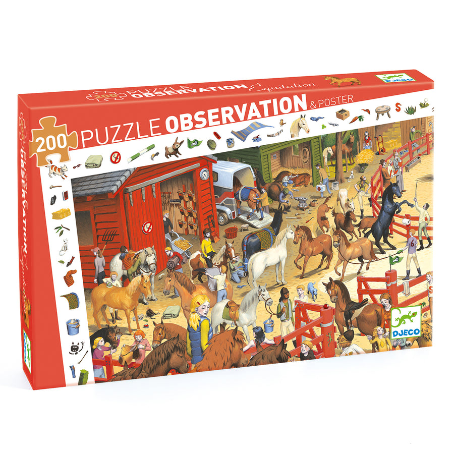 Puzzle Observation Djeco - Corse dei cavalli 200 pz