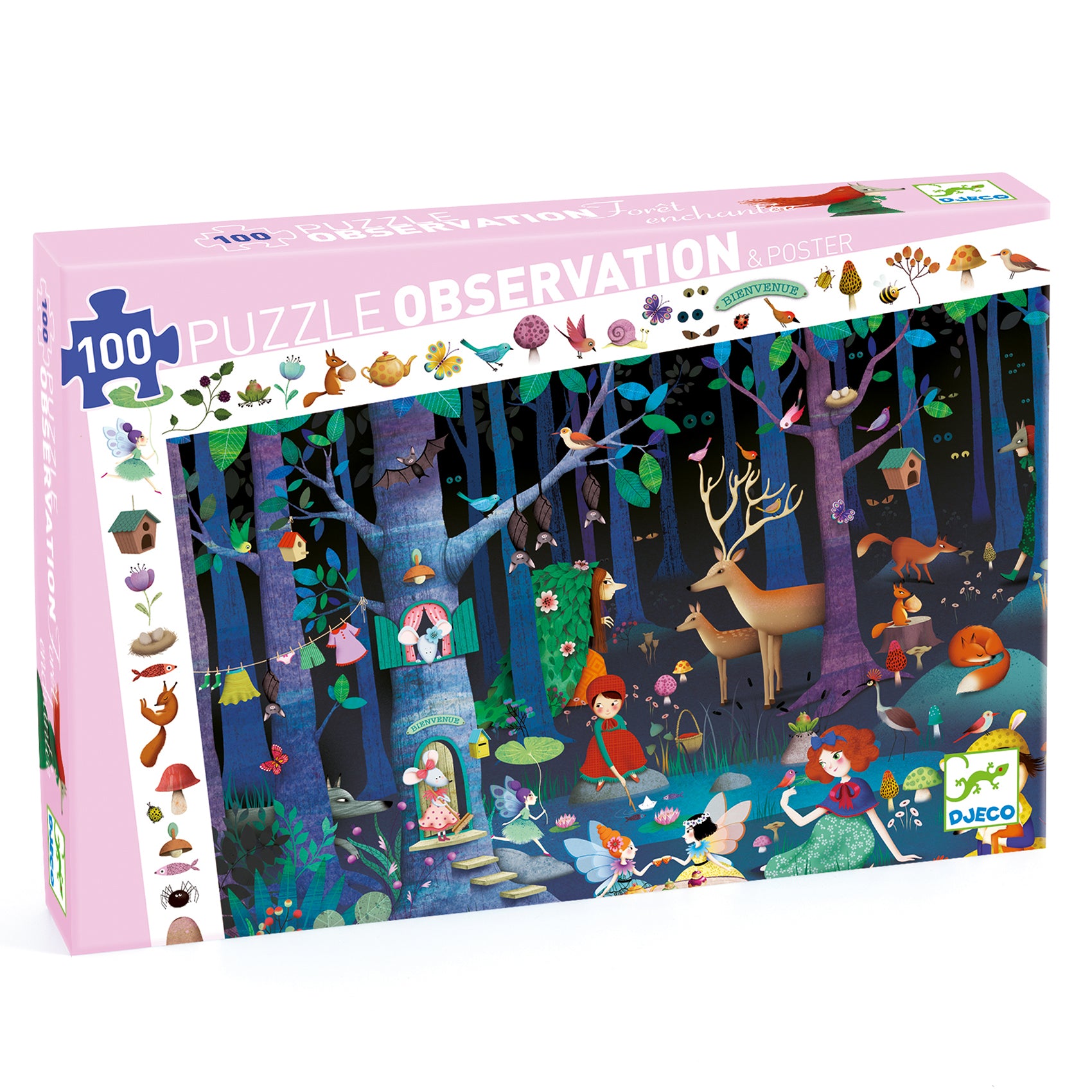 Puzzle Observation Djeco - Foresta incantata 100 pz
