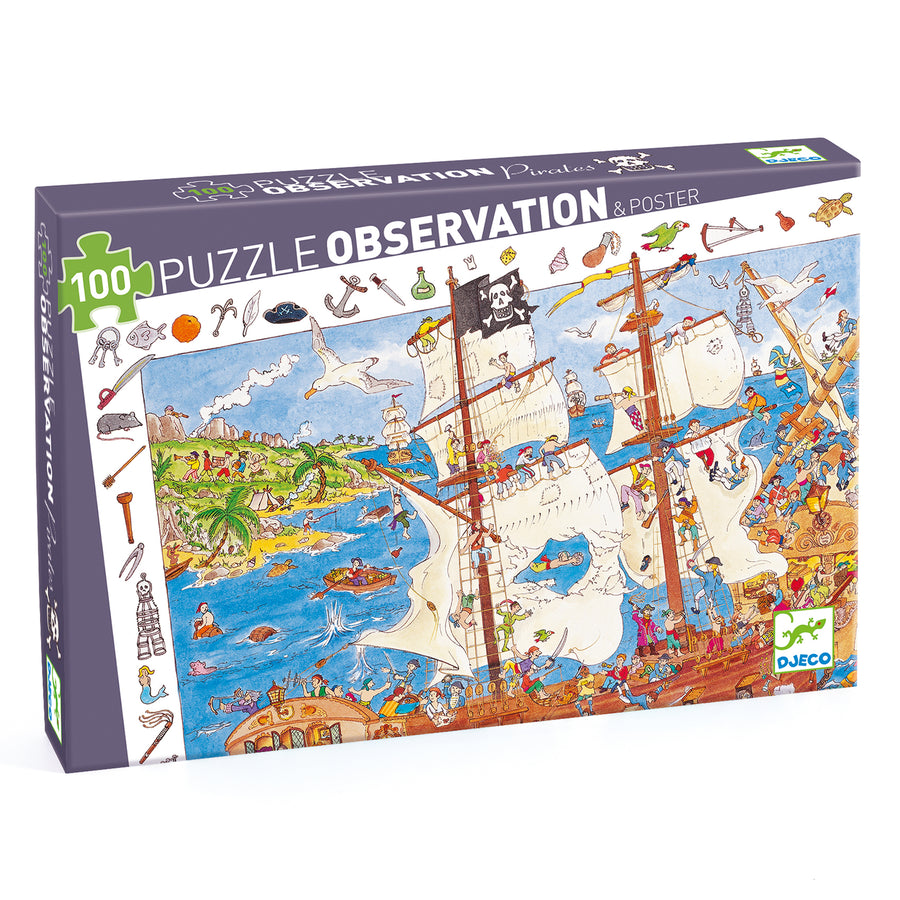Puzzle Observation Djeco - Pirati 100 pz