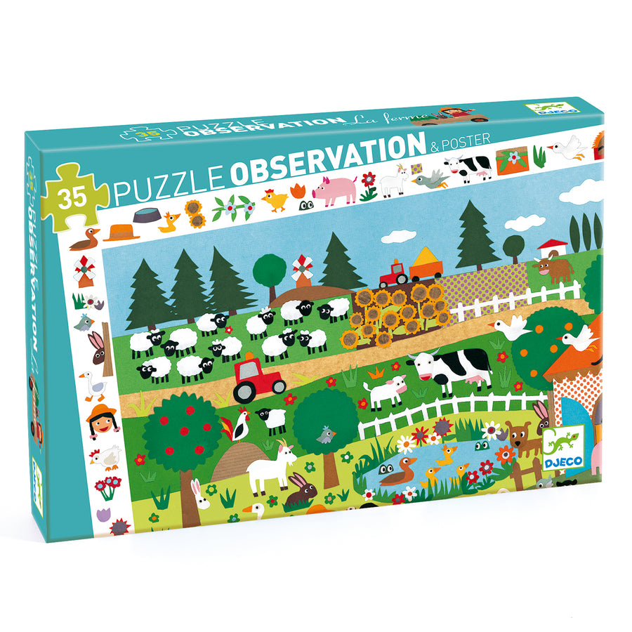 Puzzle Observation Djeco - Fattoria 35 pz