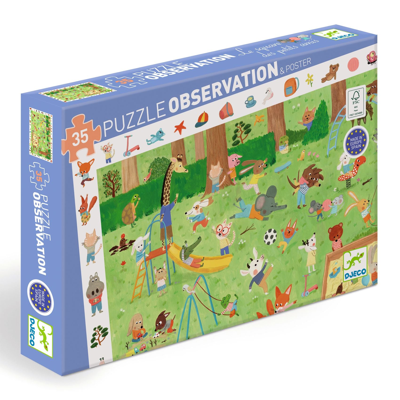 Puzzle Observation Djeco - Amici animali 35 pz