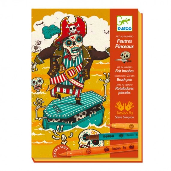 Kit creativo Pennarelli a pennello Djeco - Pirati