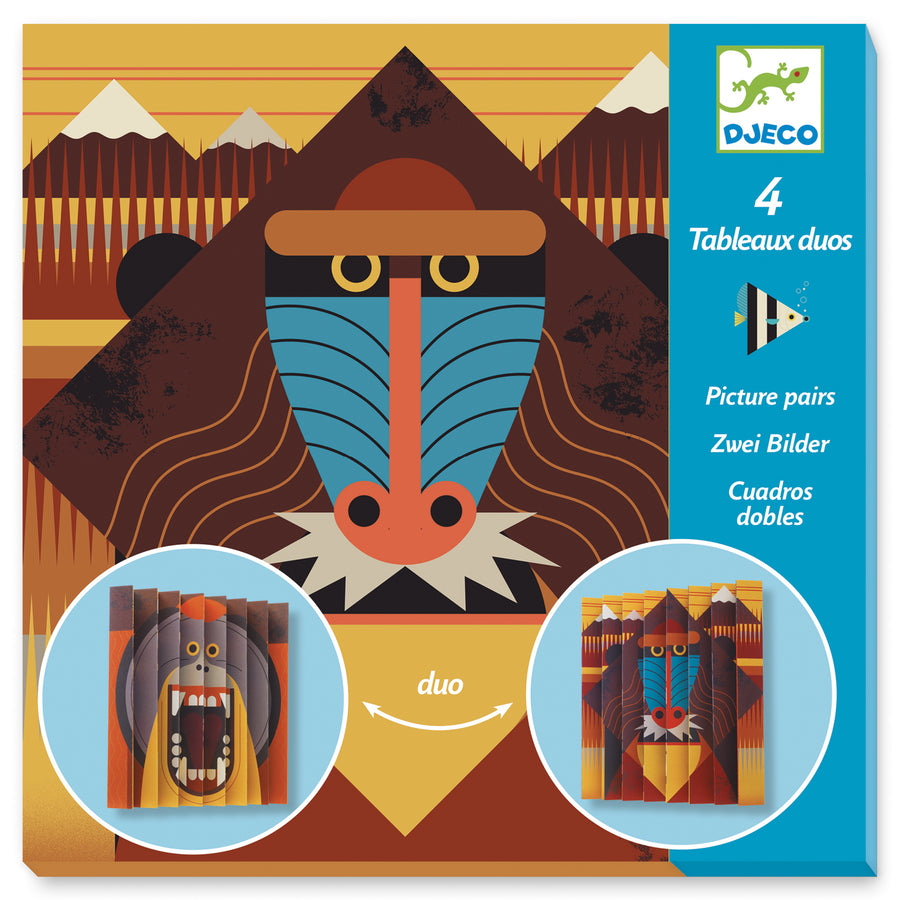 Kit creativo Quadri doppi Djeco - Animali selvatici