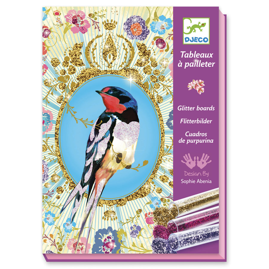 Kit creativo Quadri di glitter Djeco - Uccelli