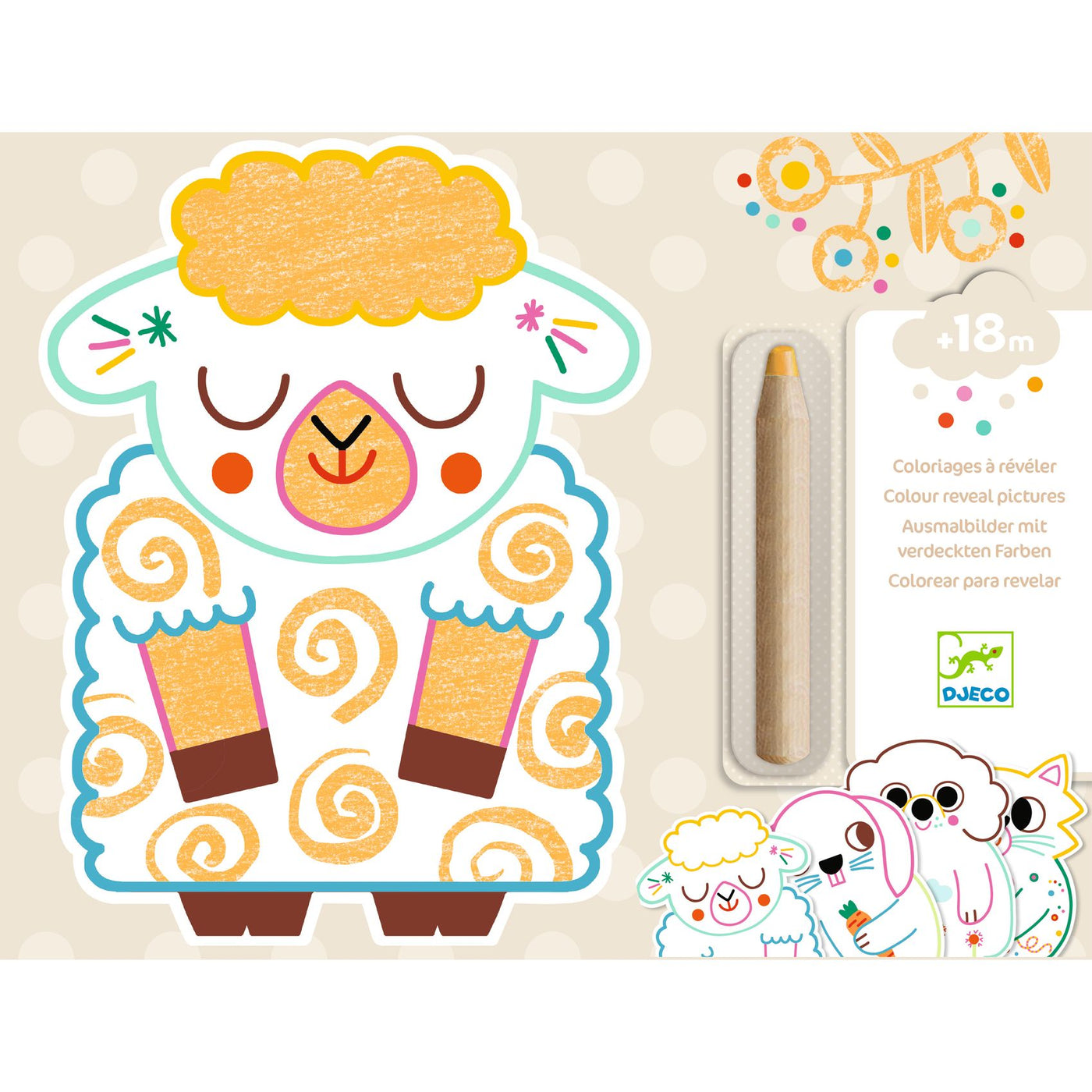 Disegni da svelare - Colori magici Djeco - Animali domestici