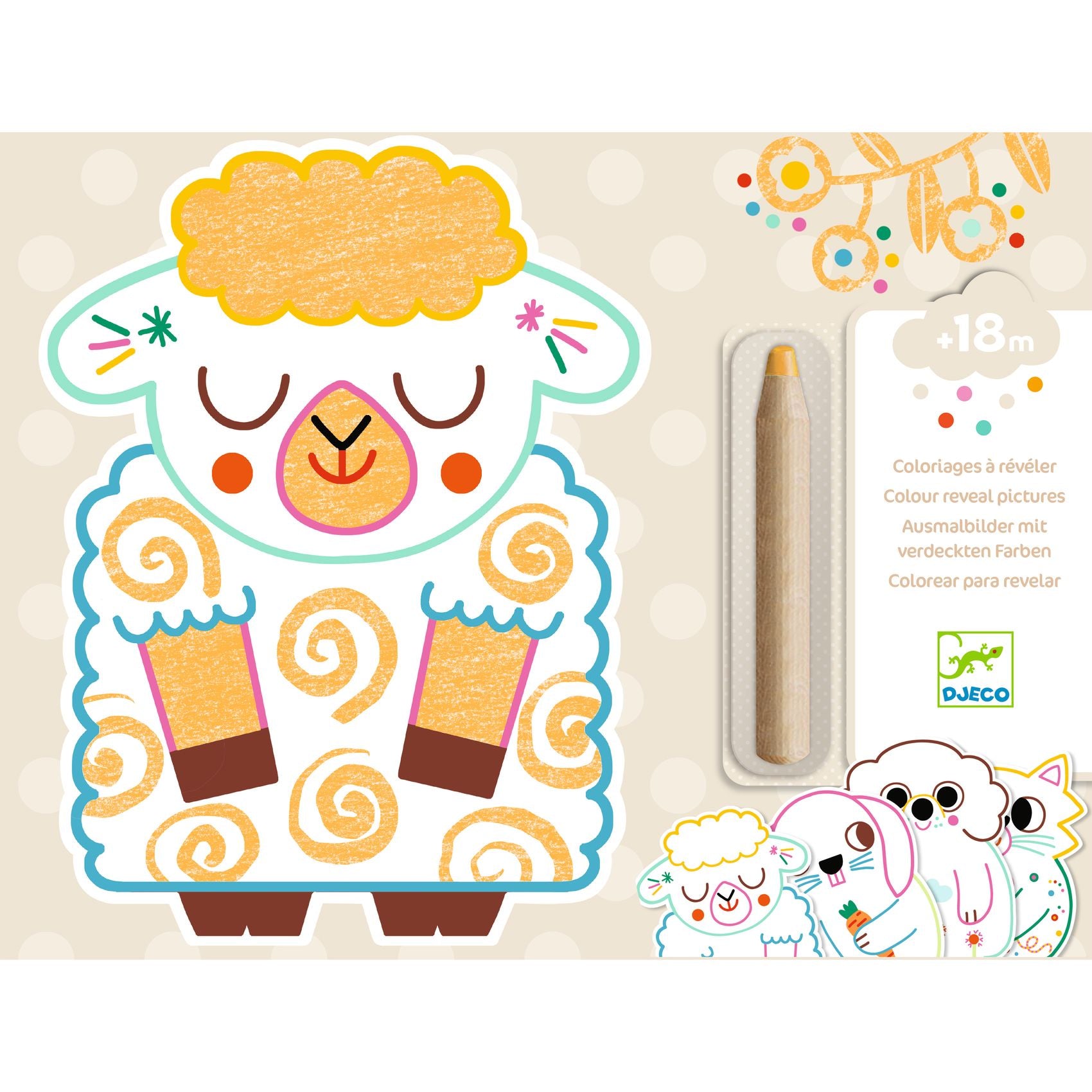 Disegni da svelare - Colori magici Djeco - Animali domestici