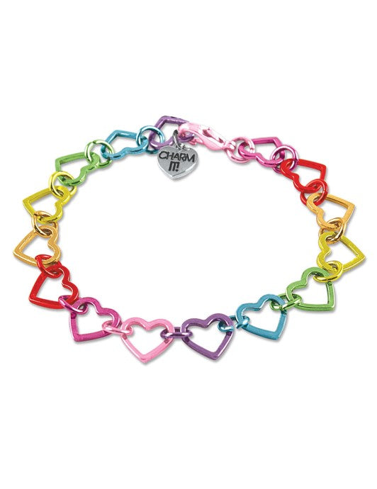 Charm It: Braccialetto arcobaleno a cuori