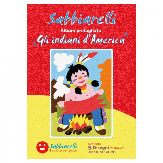 SABBIARELLI ALBUM - Gli indiani d'America - 5 disegni (15x20cm)