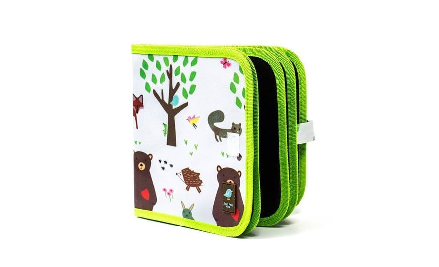 Jaq Jaq Bird- Doodle it - Foresta - Album Riutilizzabile più 4 Gessetti Zero Polvere