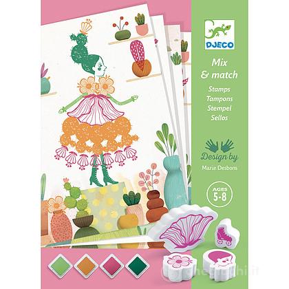 Kit creativo Mix & Match Timbri Djeco- Ragazze e fiori