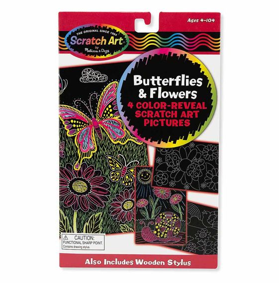 Scratch Art - Farfalle e Fiori